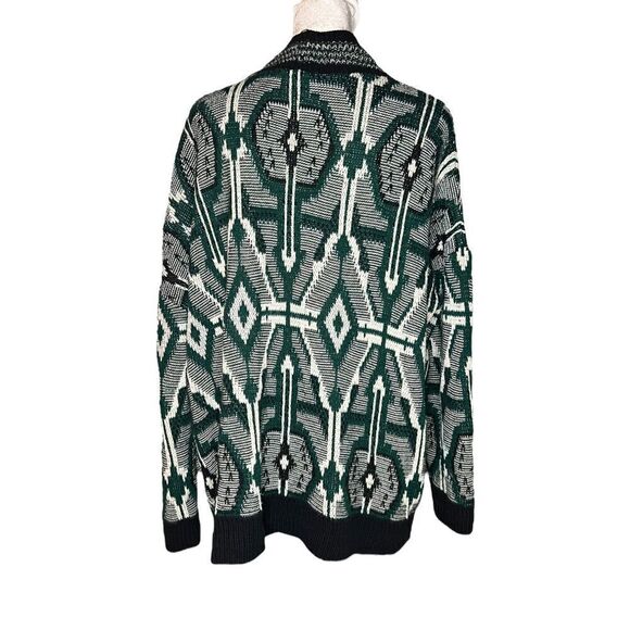 Staring at Stars Women’s Small Knit Sweater Open Front Green Oversized Geometric - Picture 4 of 6